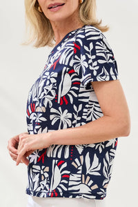 TRIBAL Short Sleeve Crew Neck Top