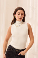 TRIBAL Sleeveless Mock Neck