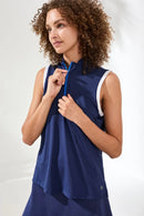 TRIBAL Sleeveless Zip Mock Neck