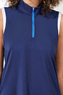 TRIBAL Sleeveless Zip Mock Neck