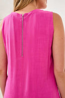 TRIBAL Sleeveless Dress w/ Saddle Stitch