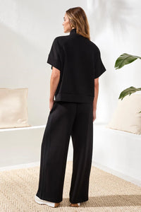 TRIBAL TECHNO LUX MOCK NECK ZIP TOP