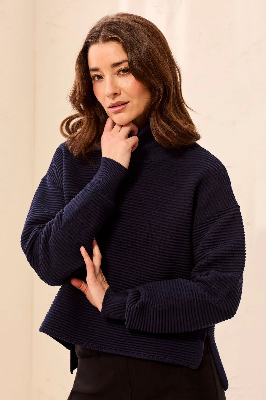 TRIBAL Textured Rib Mock Neck